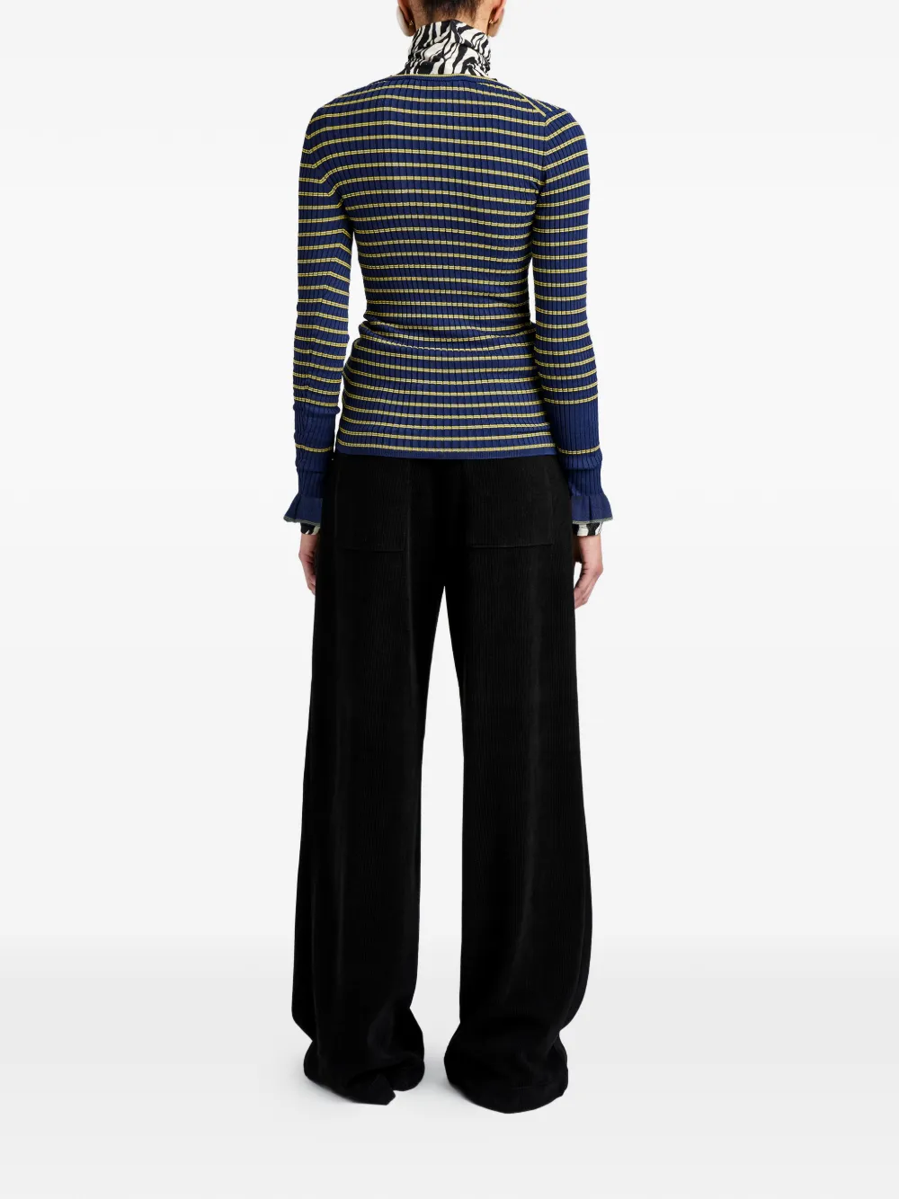 Yasmine Striped Ruffled Sweater