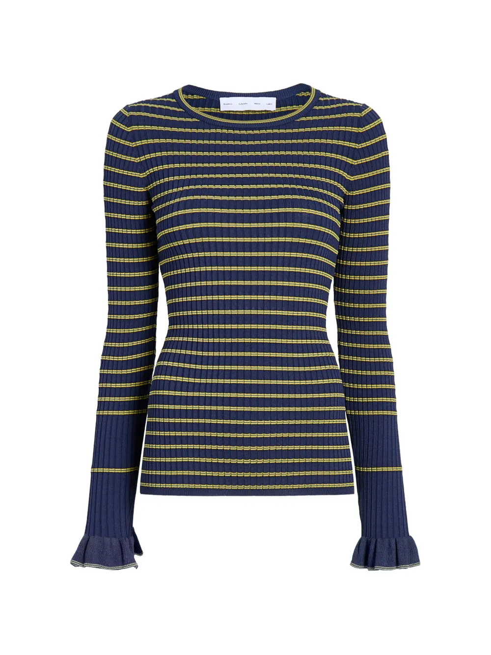 Proenza Schouler White Label Yasmine striped ruffled sweater - Blu