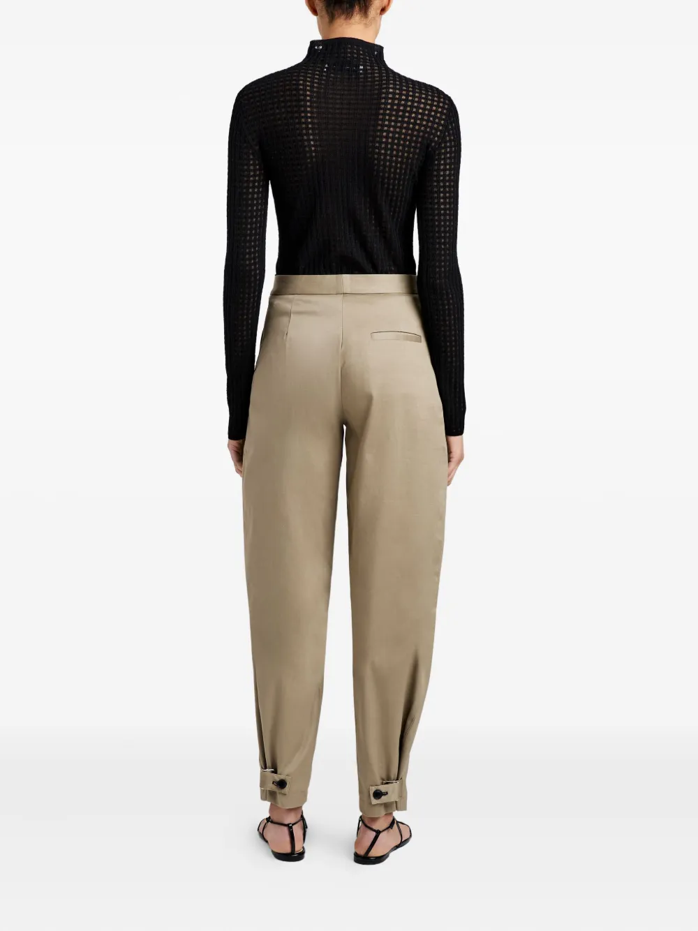 Proenza Schouler White Label Zella geruite top van merinowol Zwart