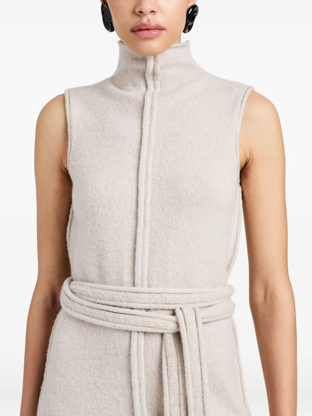 Proenza Schouler White Label Zola jurk met ceintuur en rits Beige