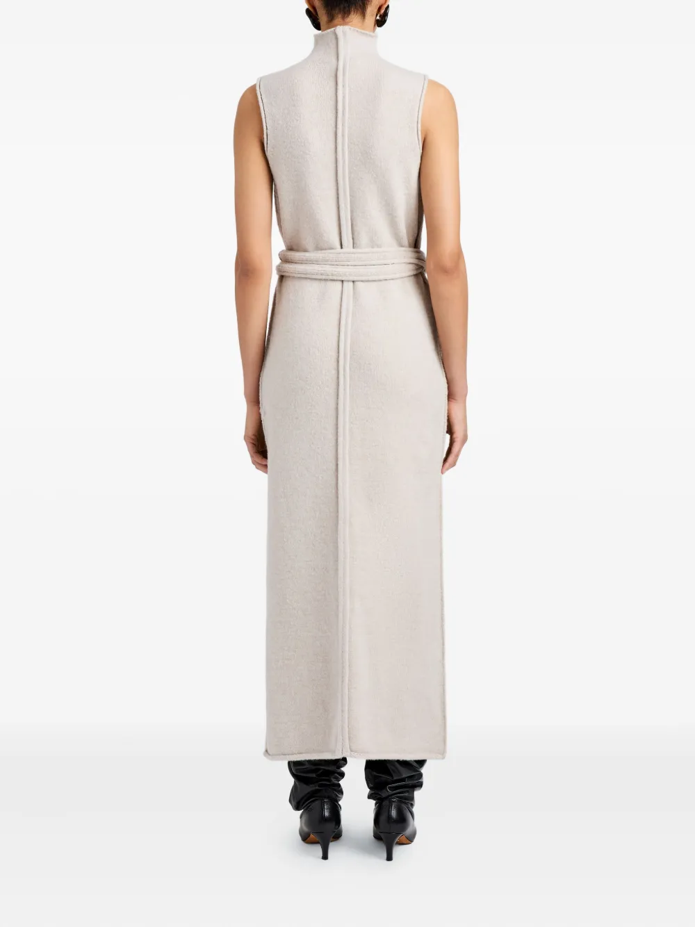 Proenza Schouler White Label Zola jurk met ceintuur en rits Beige