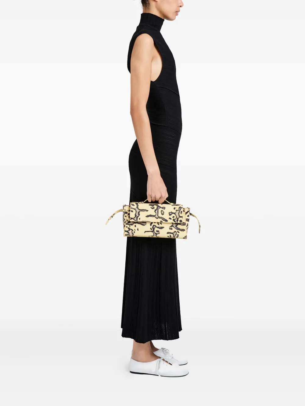 Proenza Schouler Tate Python-print Clutch Bag In Neutral