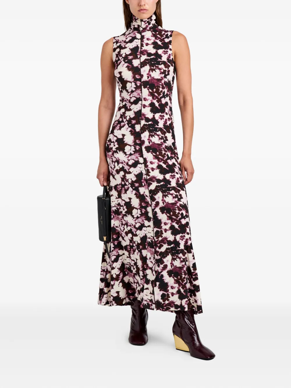 Proenza Schouler White Label Valentina high-neck printed dress - Beige