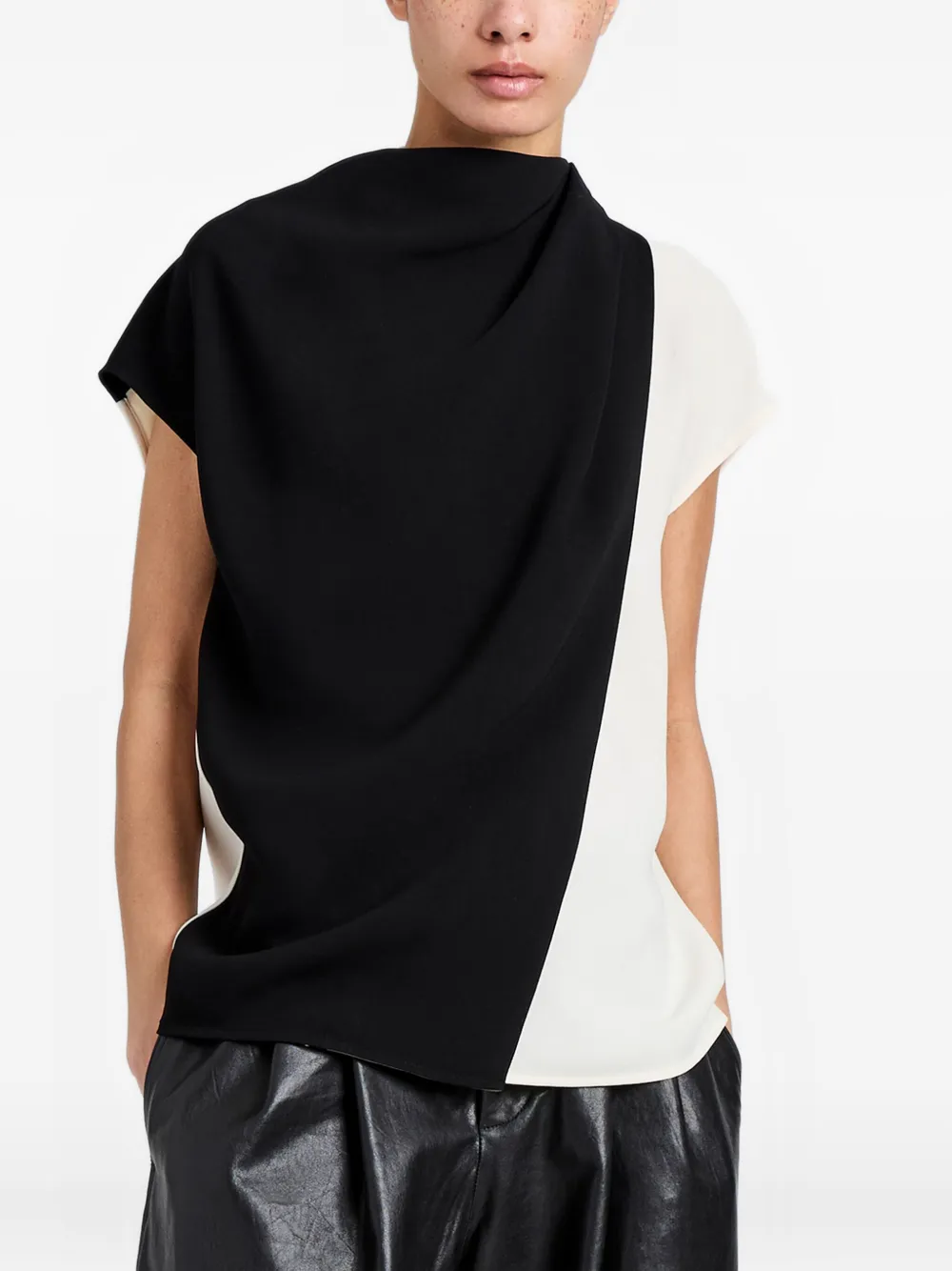 Proenza Schouler Elsa blouse met gedrapeerd detail Zwart