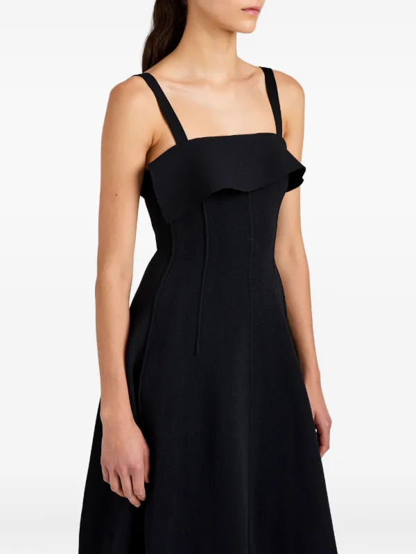 knee length dresses for ladies SATIN TIE BACK STRAPLESS MIDI | OLIVE  THIRD FORM