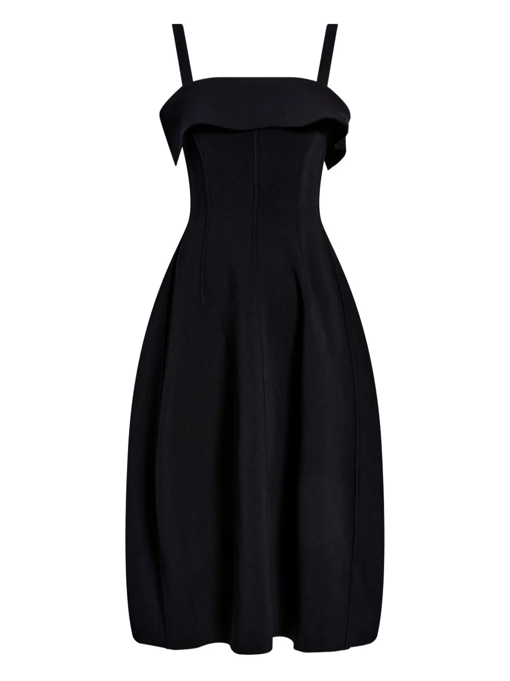 Proenza Schouler Blanca ruffled midi dress - ブラック Proenza Schouler Blanca ruffled midi dress - ブラック