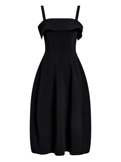 Proenza Schouler mellemlang Blanca kjole med flæser