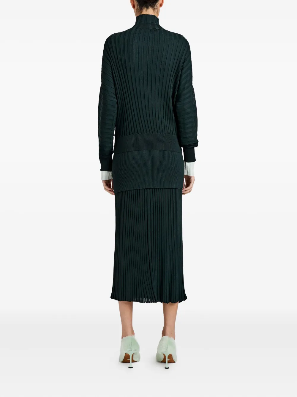 Proenza Schouler Luiza geribbelde midi-rok Groen