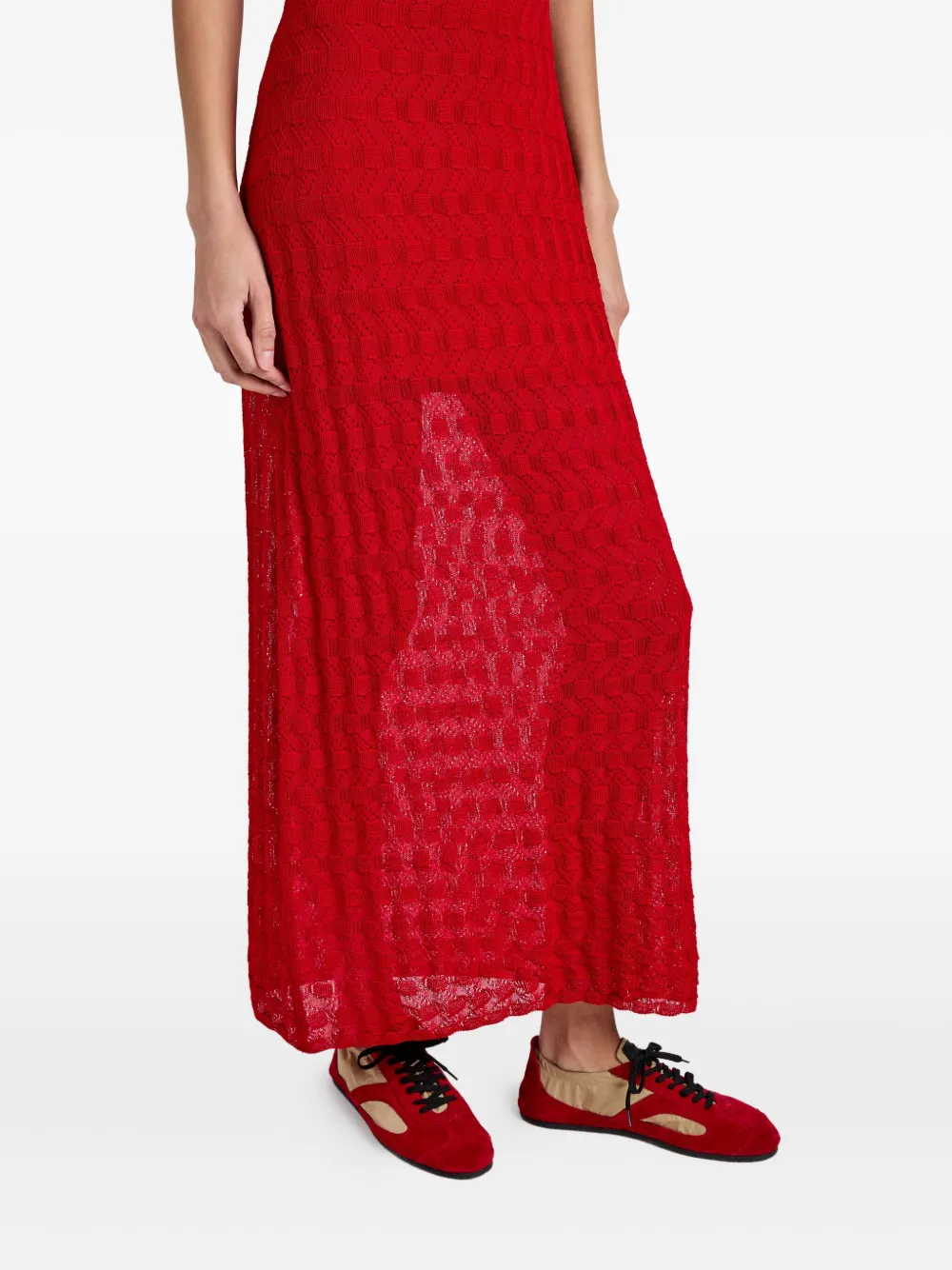 Proenza Schouler Zein midi-jurk met textuur Rood