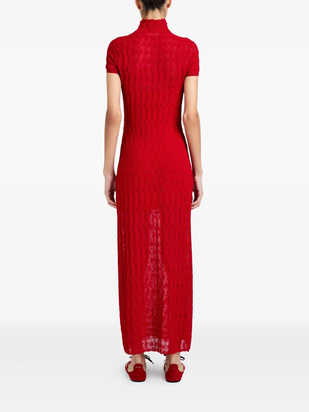 Proenza Schouler Zein midi-jurk met textuur Rood