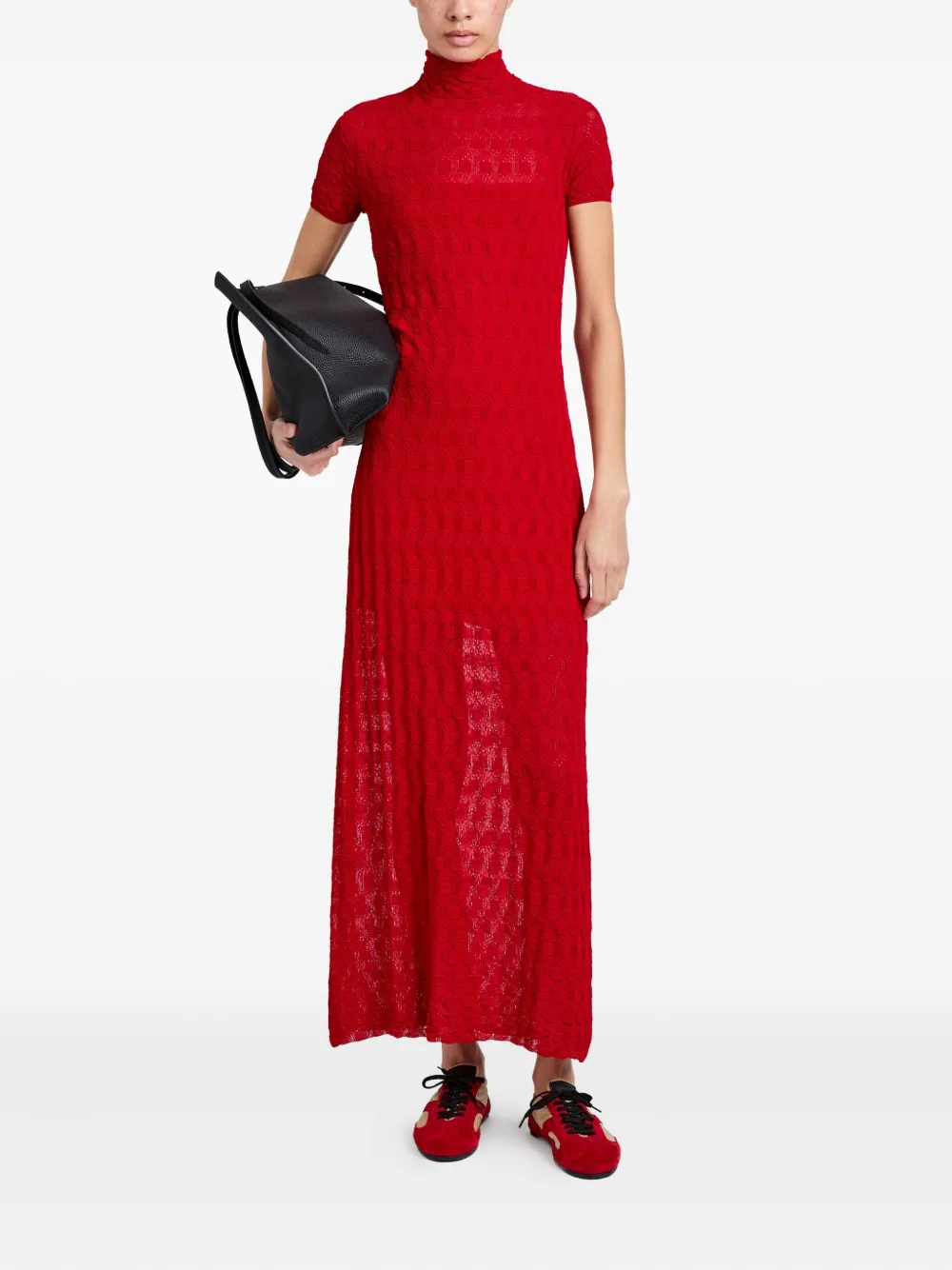 Proenza Schouler Zein midi-jurk met textuur - Rood