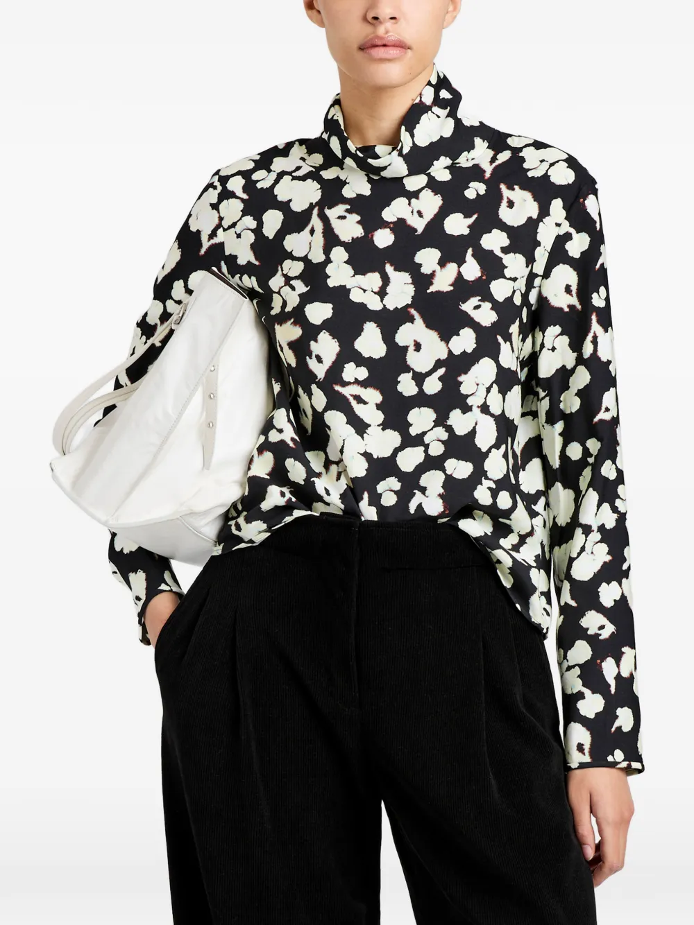 Proenza Schouler White Label Ansel blouse met bloemenprint Zwart