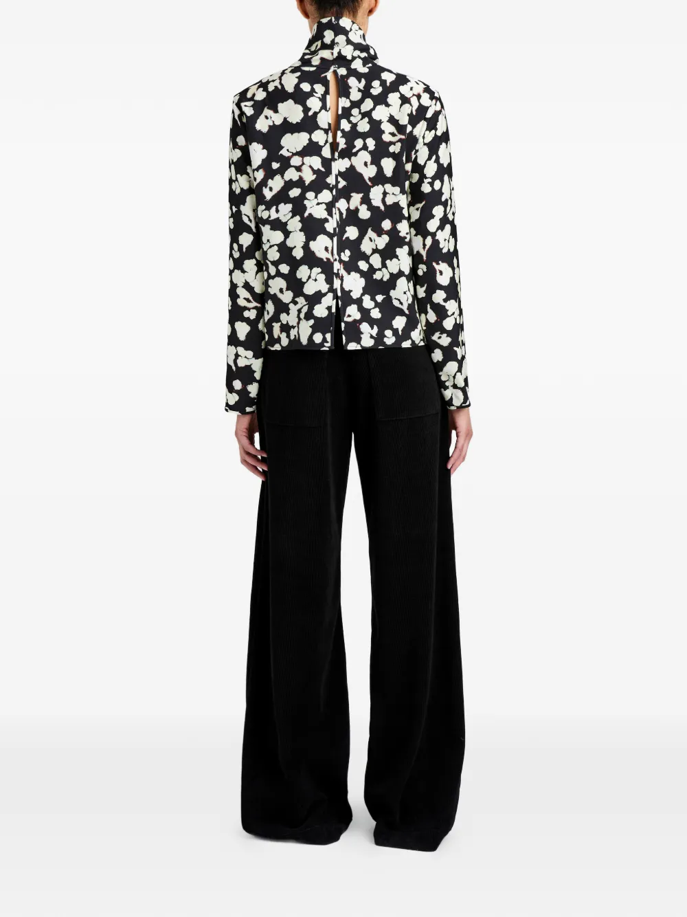 Proenza Schouler White Label Ansel blouse met bloemenprint Zwart