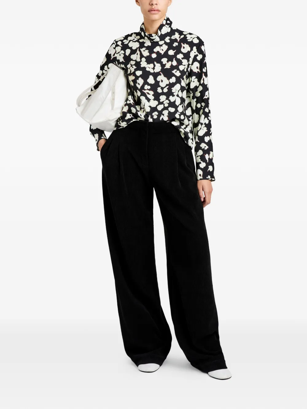 Proenza Schouler White Label Ansel blouse met bloemenprint Zwart