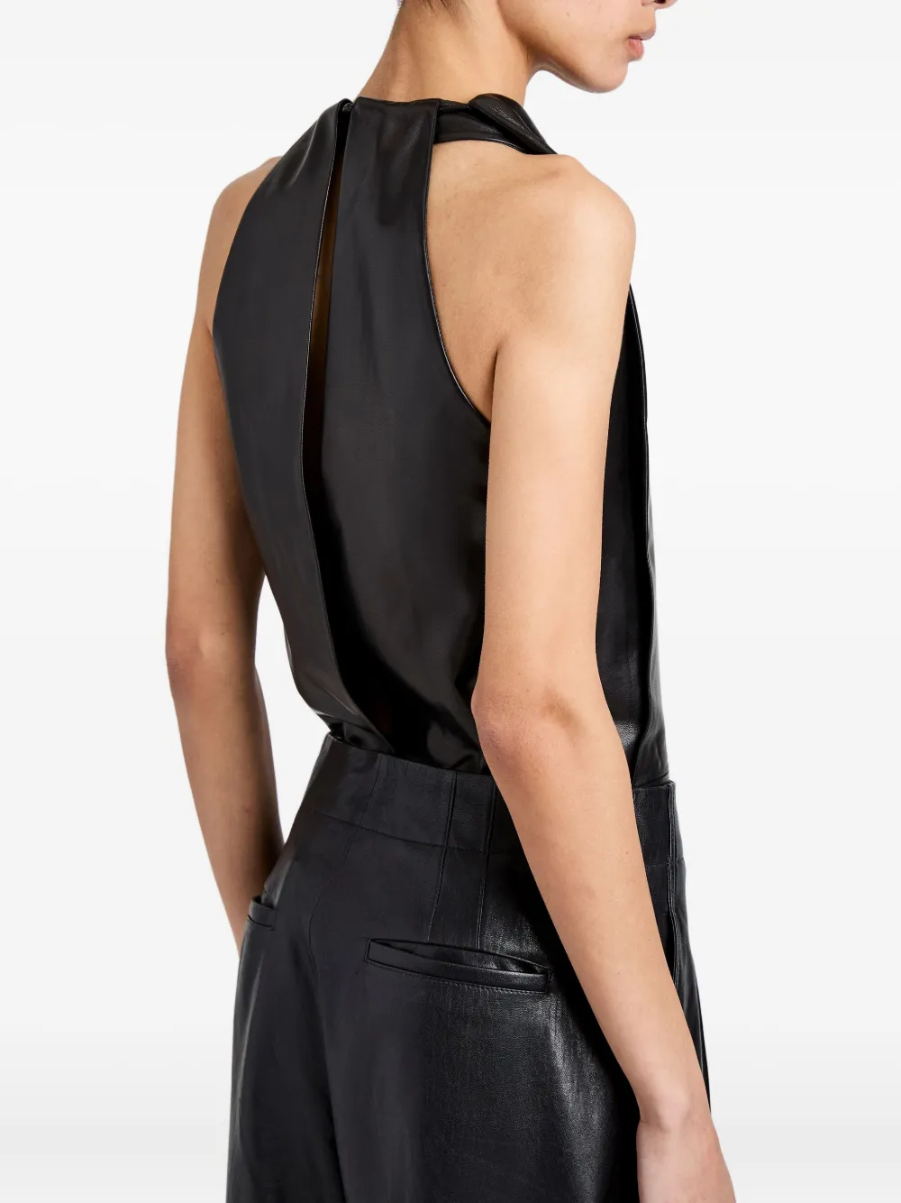 Proenza Schouler Iza gedrapeerde top Zwart