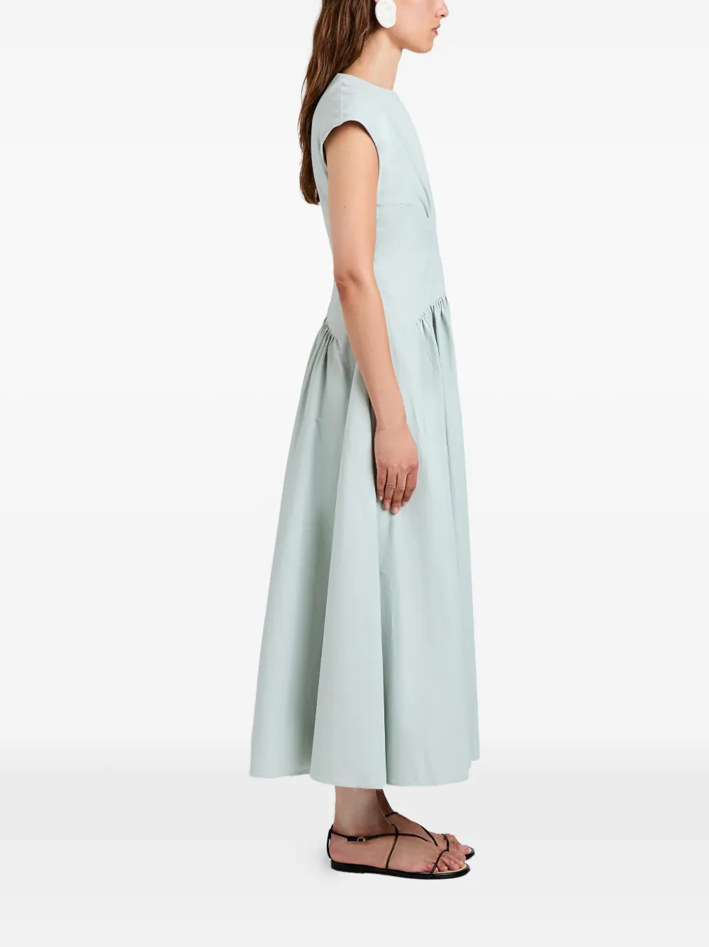 Proenza Schouler White Label Nyssa maxi-jurk met ruches Blauw
