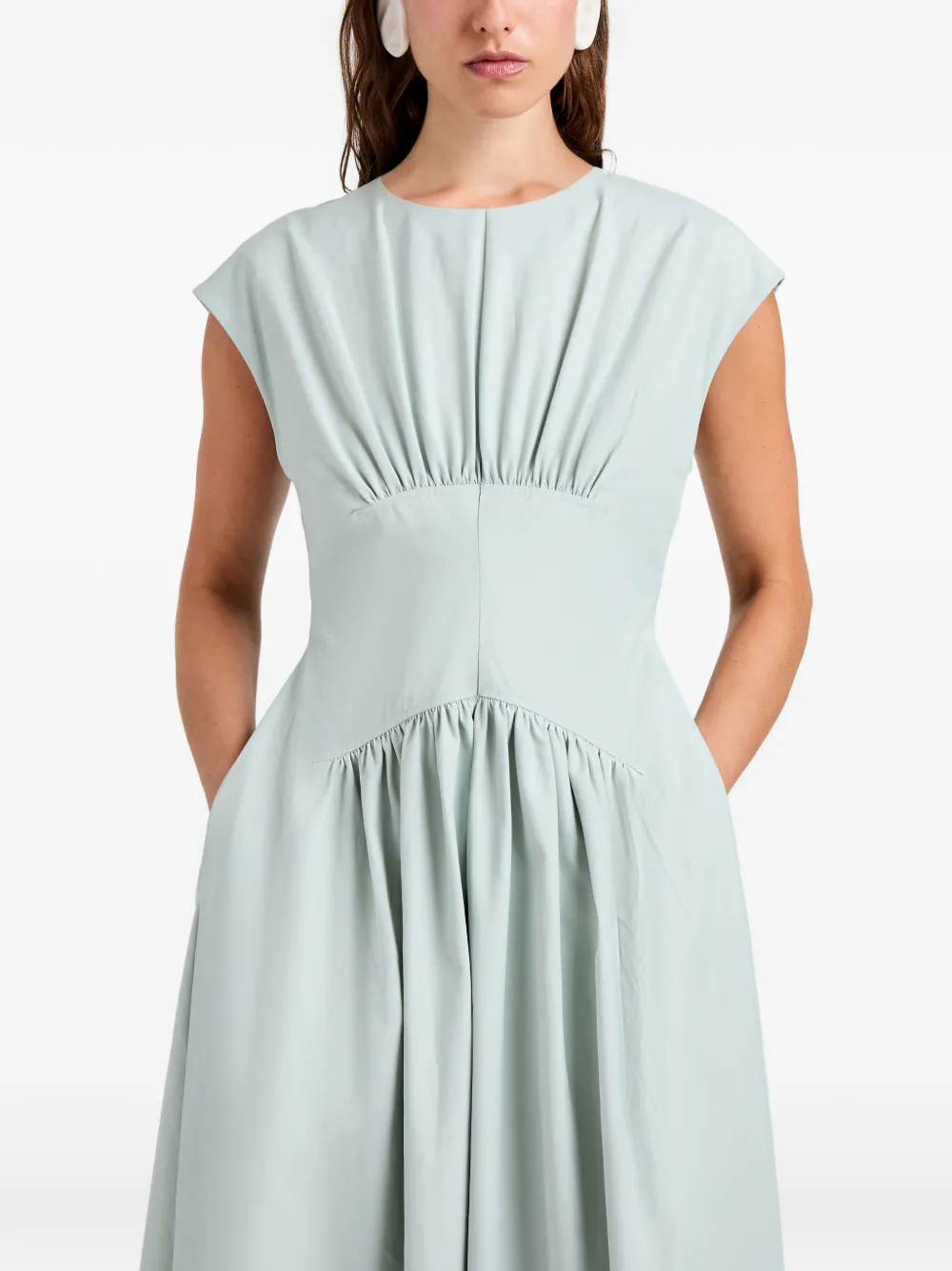 Proenza Schouler White Label Nyssa maxi-jurk met ruches Blauw
