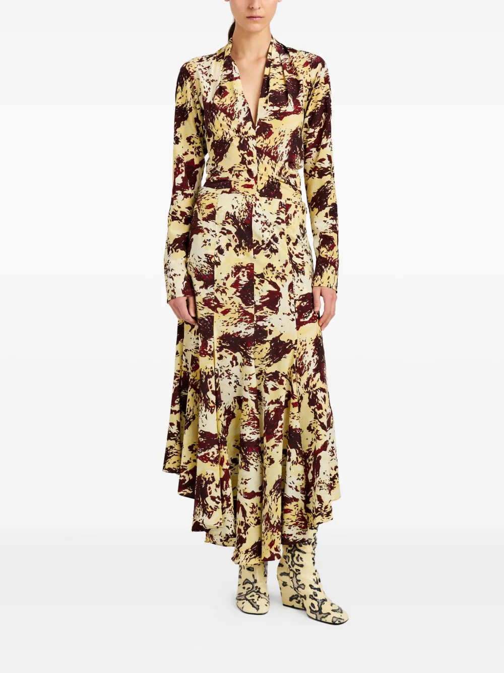 Proenza Schouler Joelle printed midi skirt - Geel