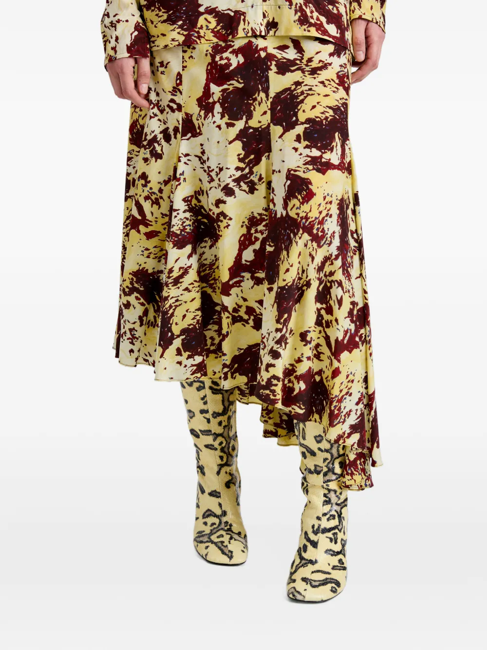 Proenza Schouler Joelle midi-rok met print Geel