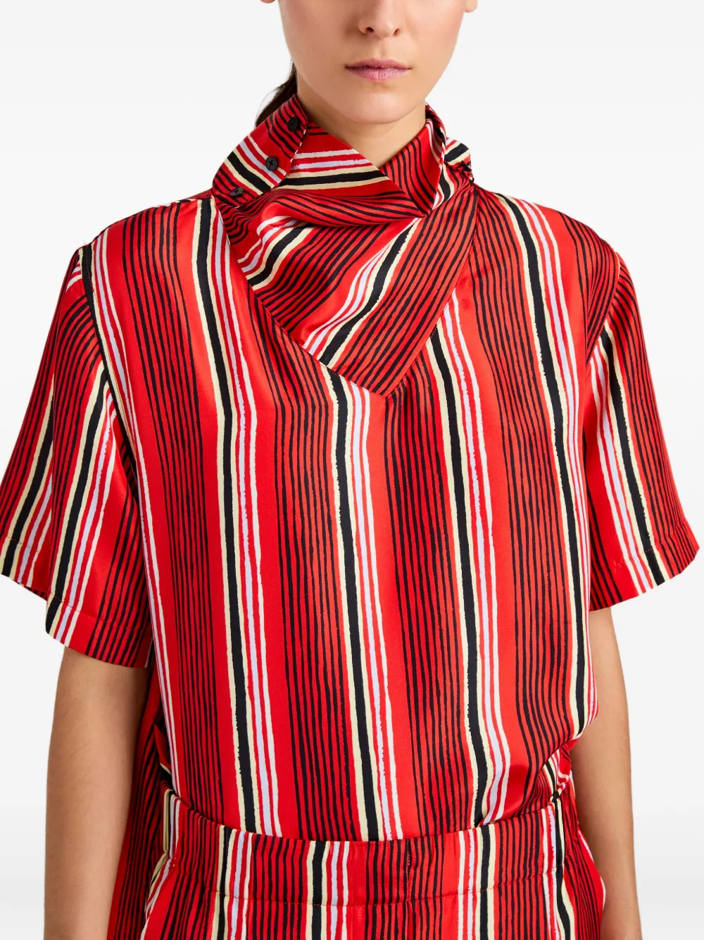 Proenza Schouler Amira gestreepte blouse Rood