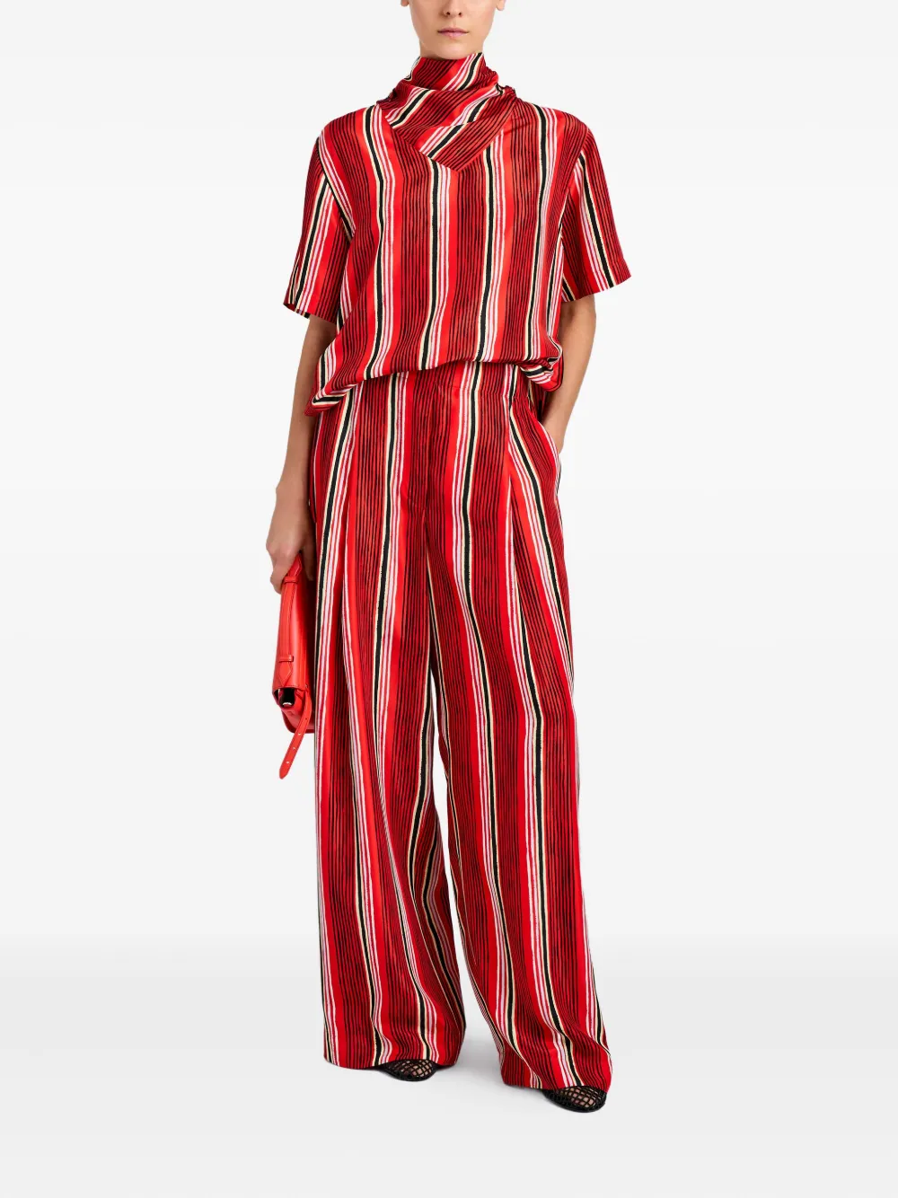 Proenza Schouler Amira striped blouse - Rood