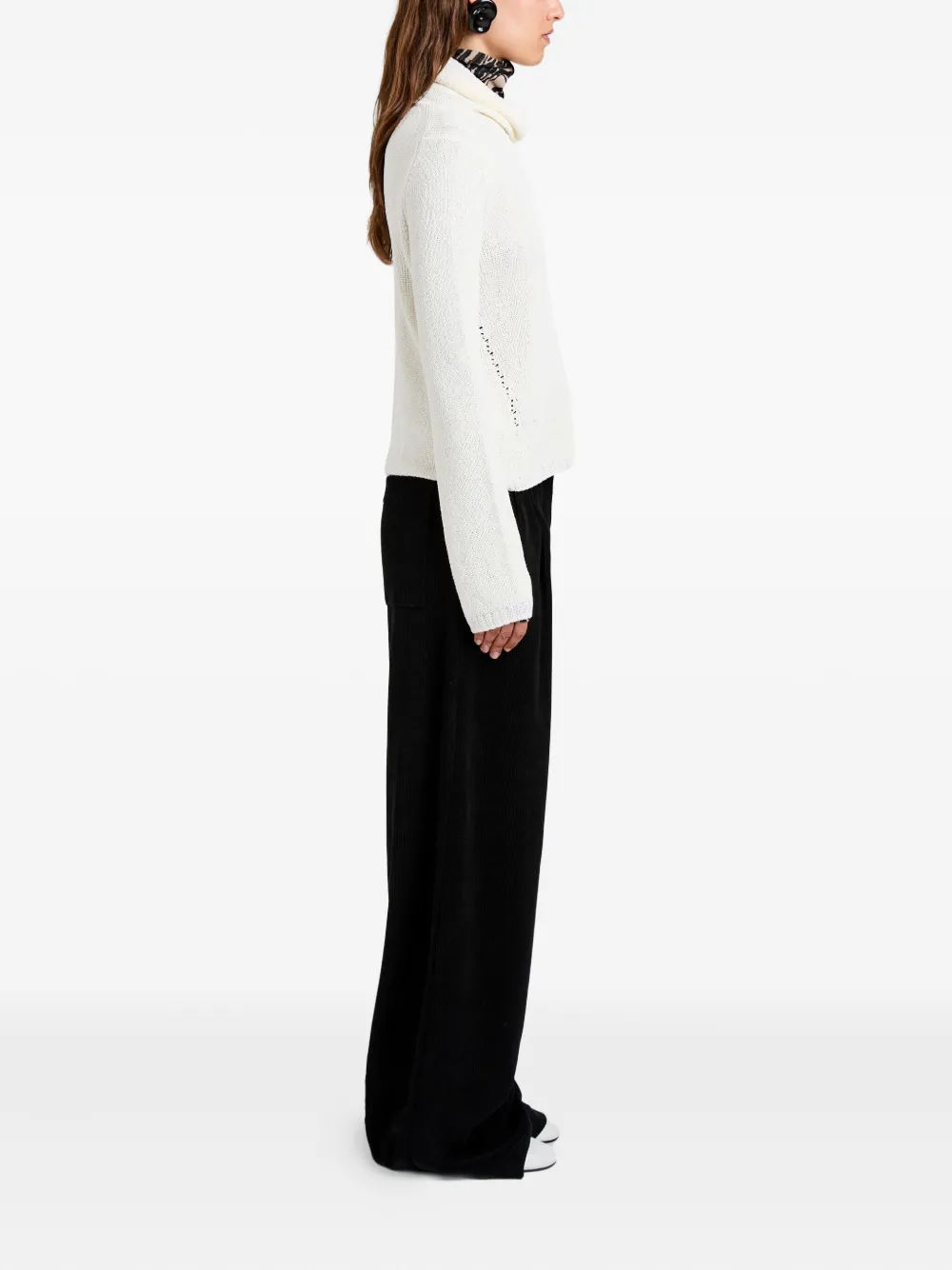 Proenza Schouler White Label Aria ribfluwelen broek Zwart