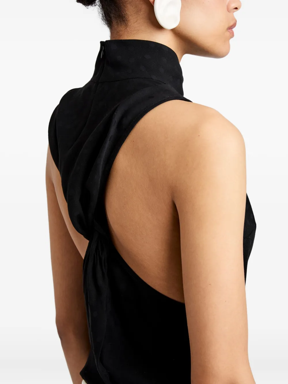 Proenza Schouler White Label Taryn top met hoge hals en jacquard Zwart