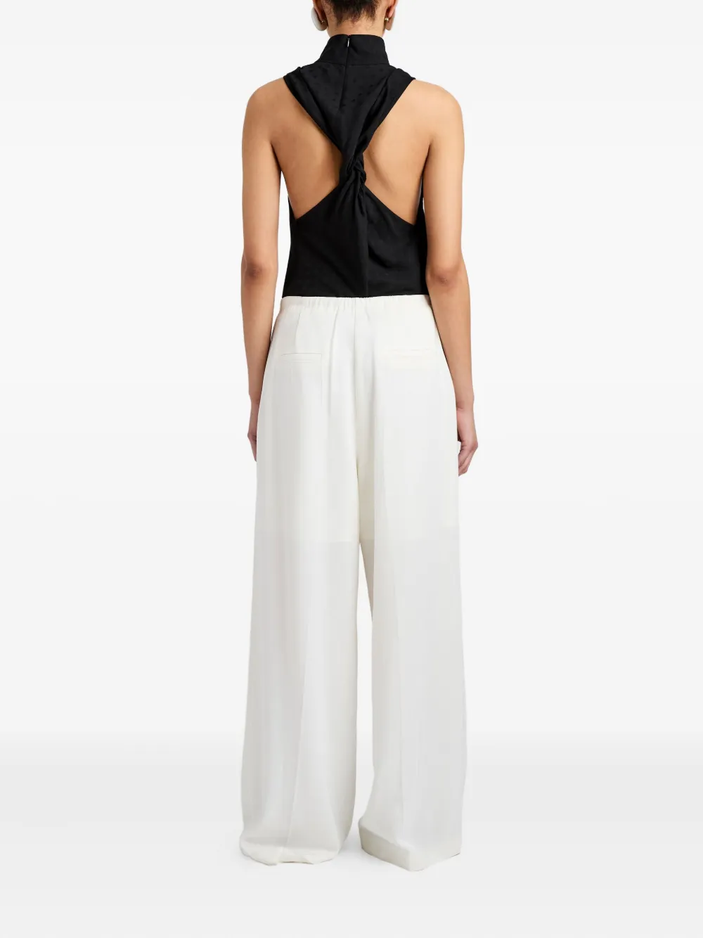 Proenza Schouler White Label Taryn top met hoge hals en jacquard Zwart