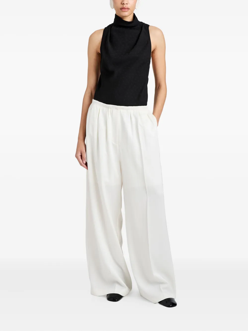 Proenza Schouler White Label Taryn top met hoge hals en jacquard Zwart