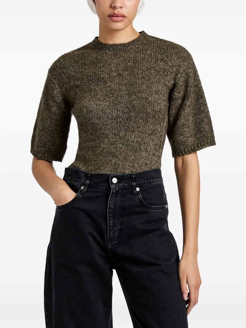 Proenza Schouler White Label Dana trui met korte mouwen Bruin