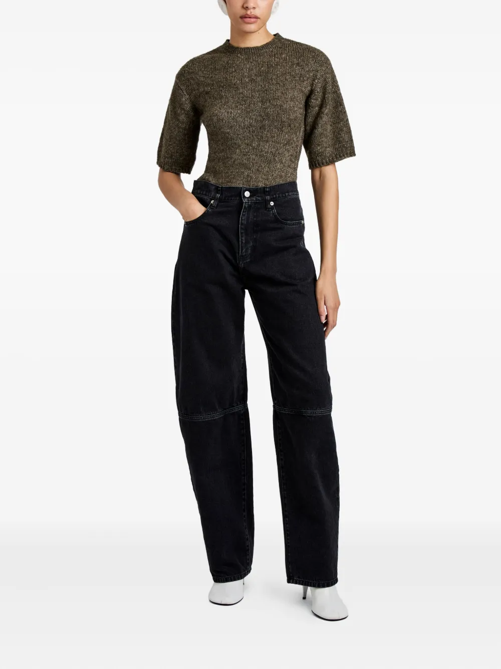 Proenza Schouler White Label Dana trui met korte mouwen Bruin