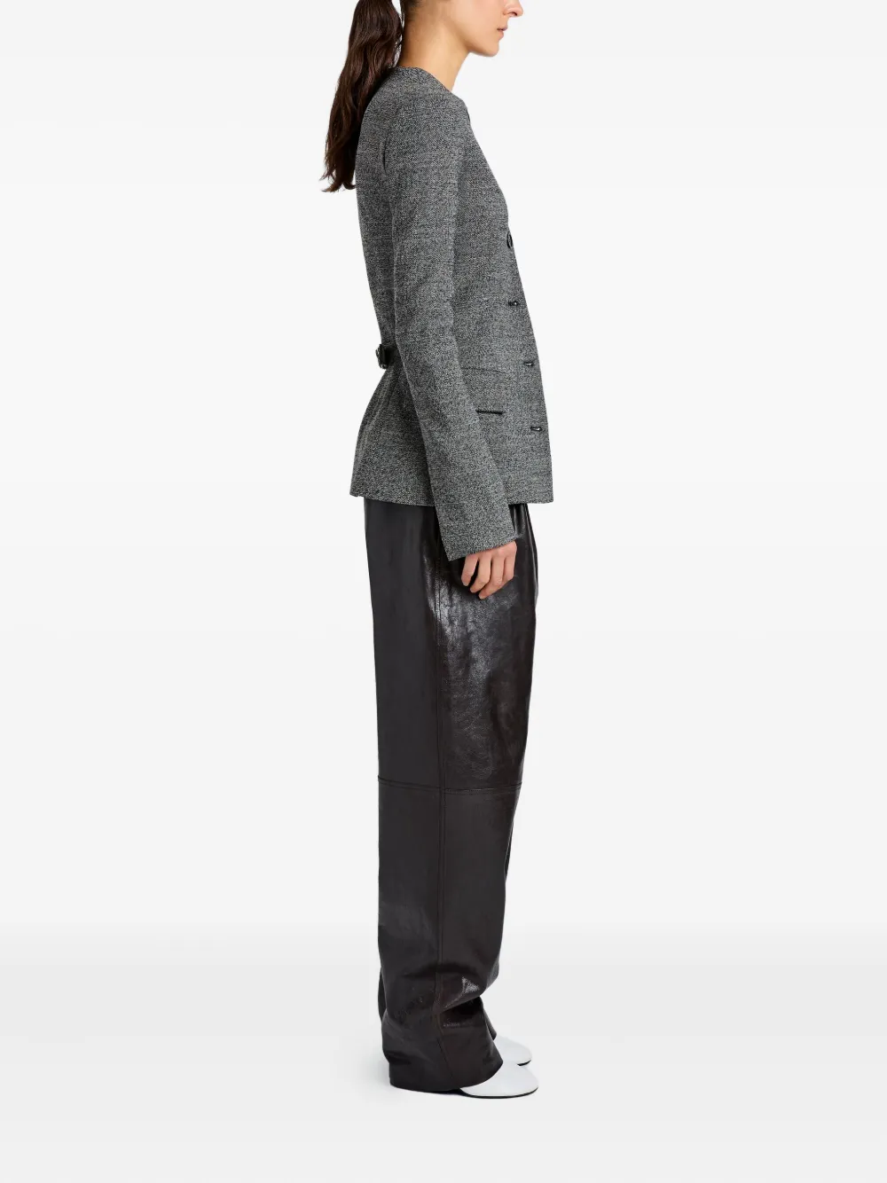 Proenza Schouler Annemarie Button-fastening Jacket In Gray