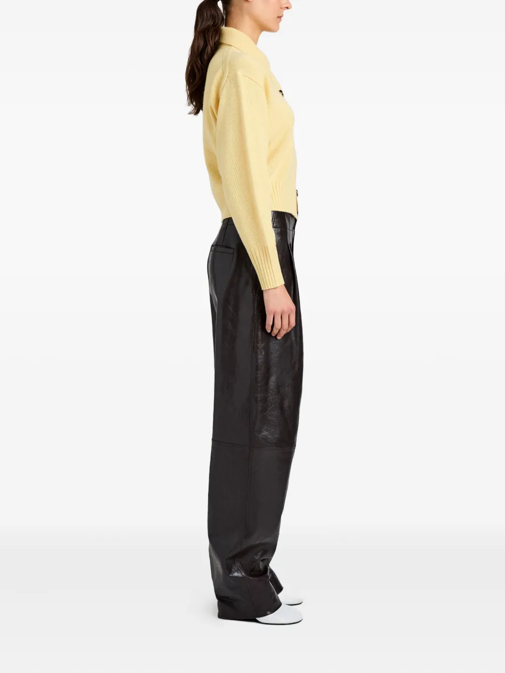 Proenza Schouler Rocia Cashmere Crop Cardigan In Yellow