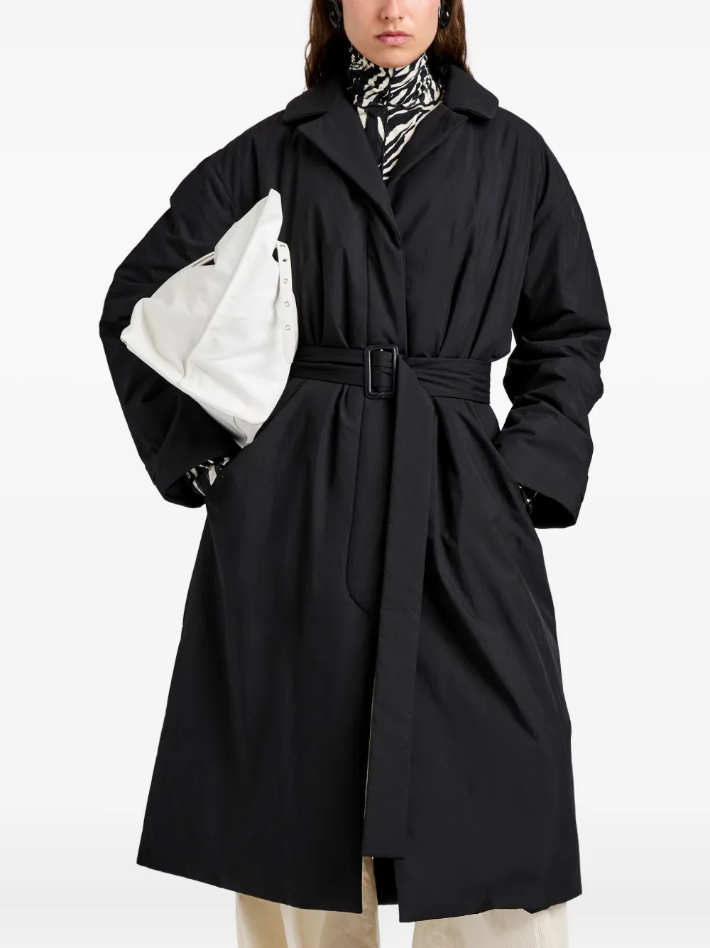 Proenza Schouler White Label Saphira jas met ceintuur Zwart