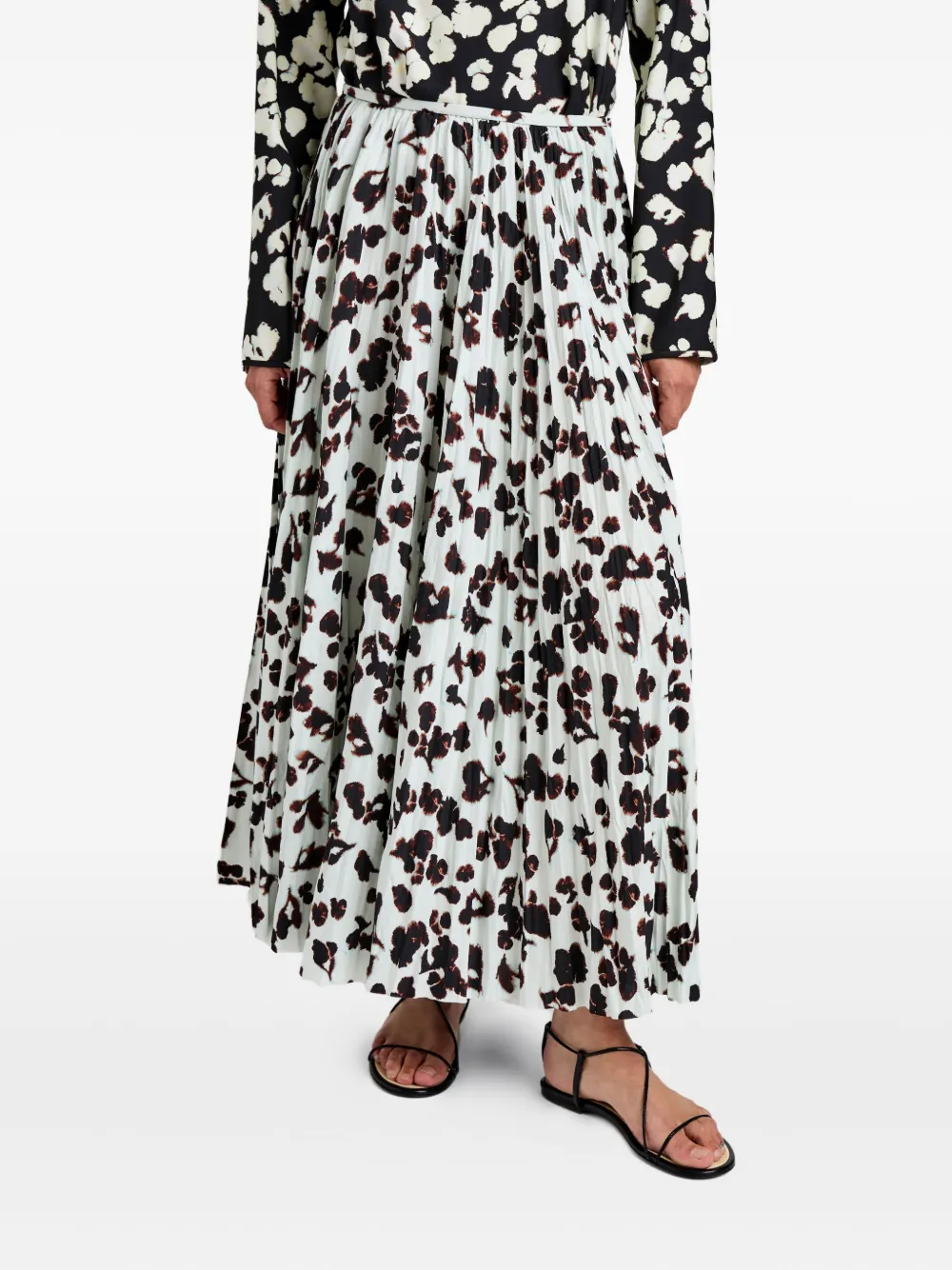 Proenza Schouler White Label Runa plooirok met print Wit