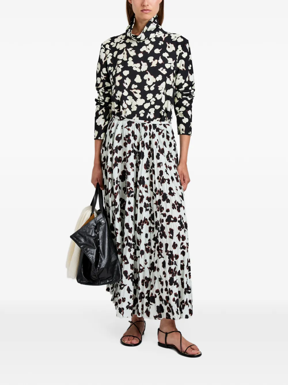 Proenza Schouler White Label Runa plooirok met print Wit