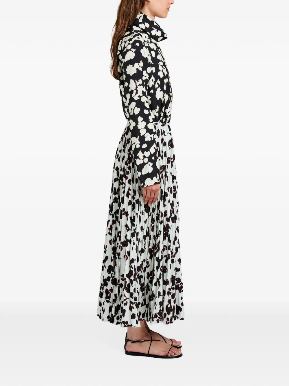 Proenza Schouler White Label Runa plooirok met print Wit