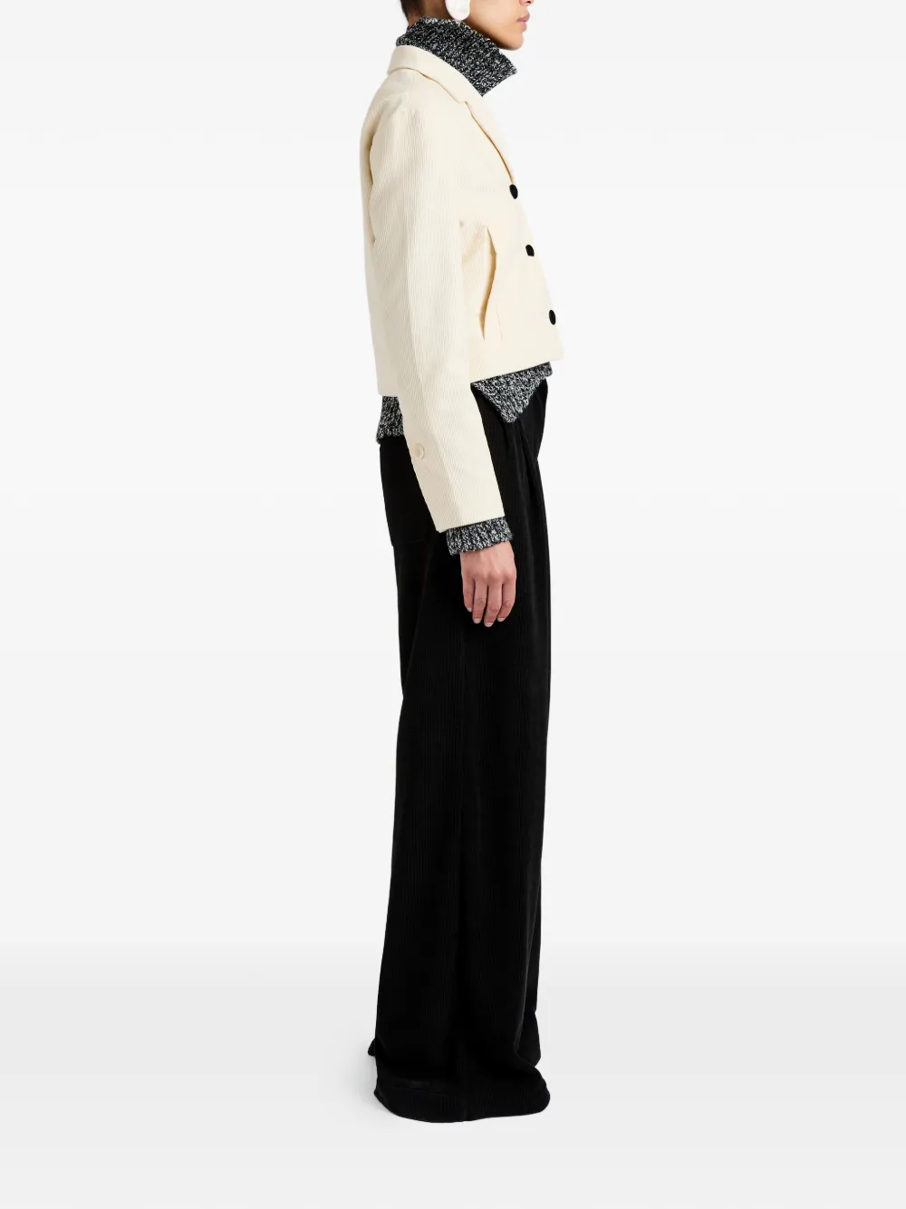 Proenza Schouler White Label Nima ribfluwelen cropped jack Beige