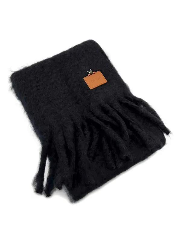 Loewe Scarf in Mohair and Wool Blend in Black