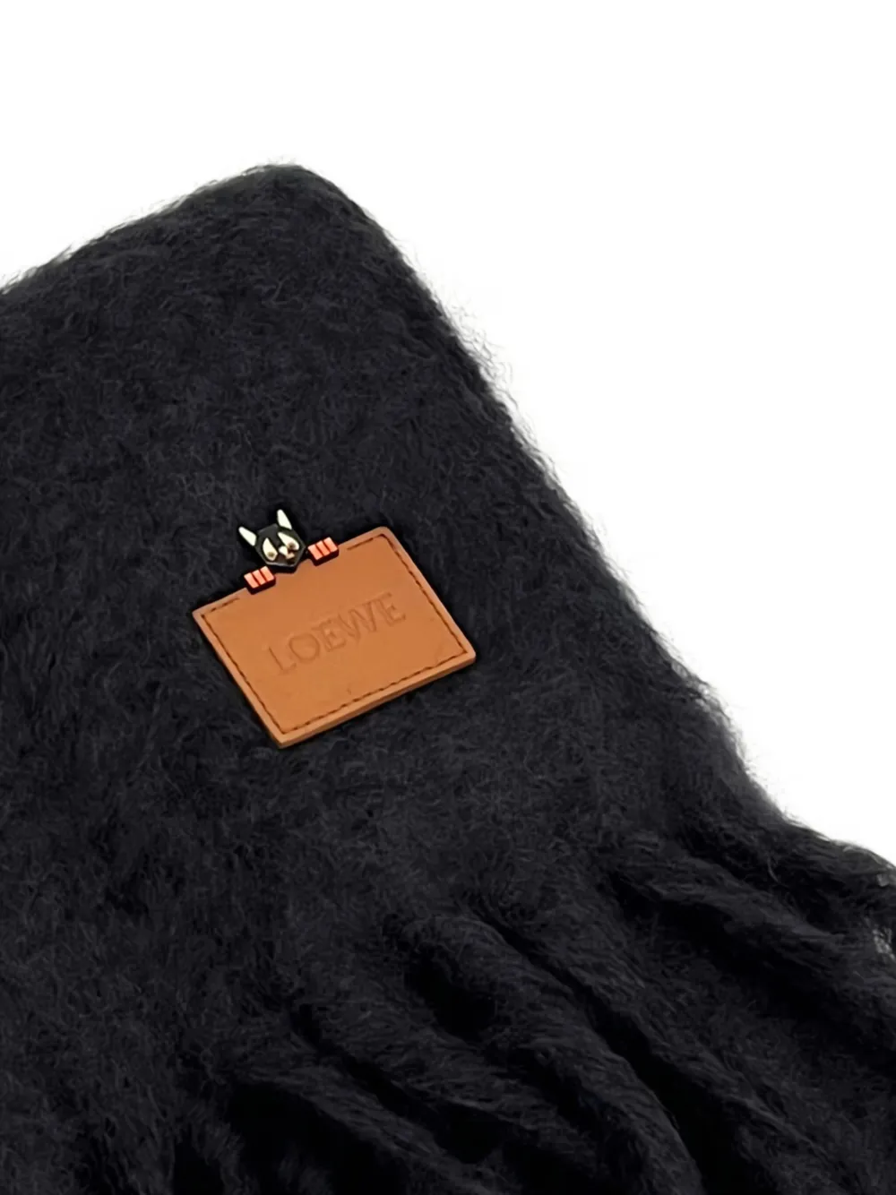 LOEWE Sjaal met franje - Zwart