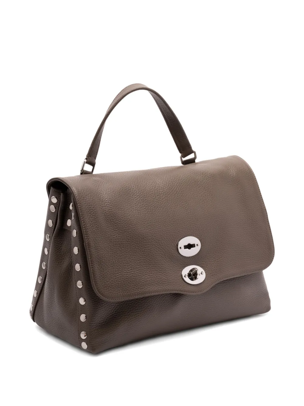 Zanellato medium Postina studded turn-lock tote bag - Grijs
