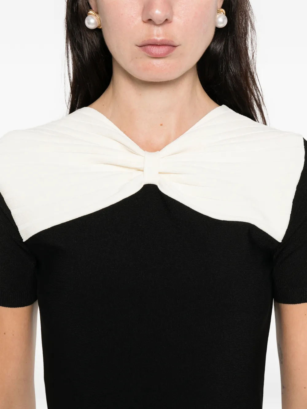 Valentino Bow-detail Mini Dress In Black