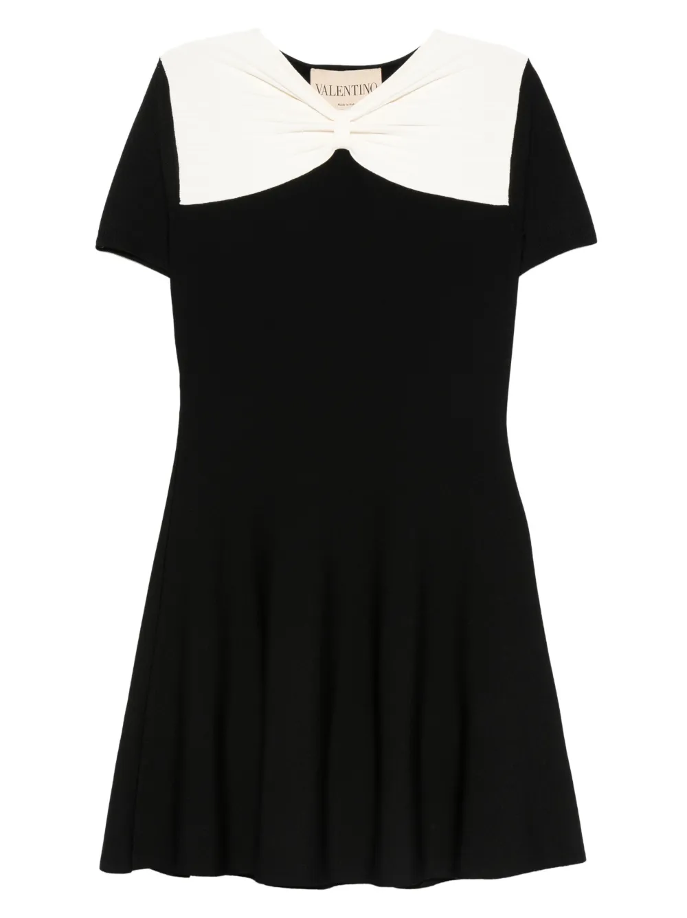 Valentino Bow-detail Mini Dress In Black