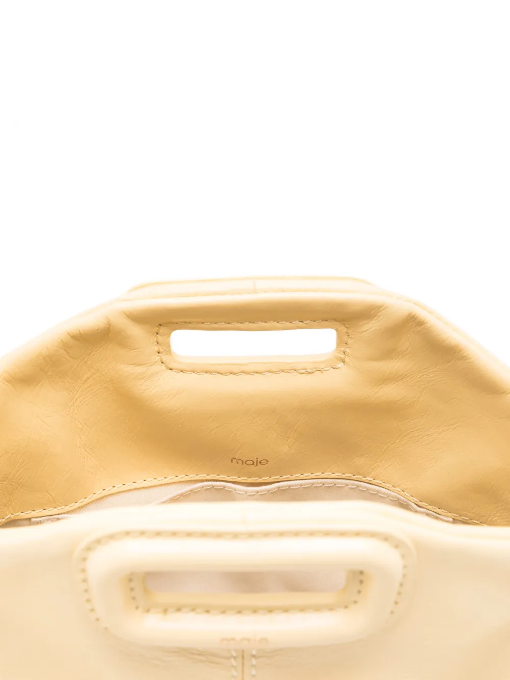 Maje Miss M matte mini-tas met gebarsten effect Geel
