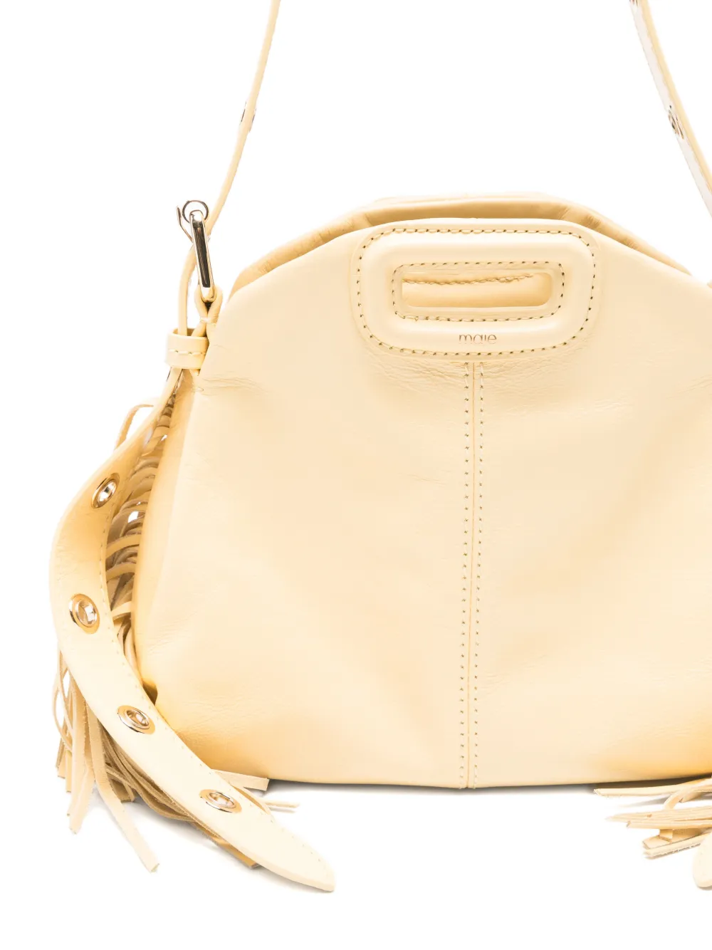 Maje Miss M matte mini-tas met gebarsten effect Geel
