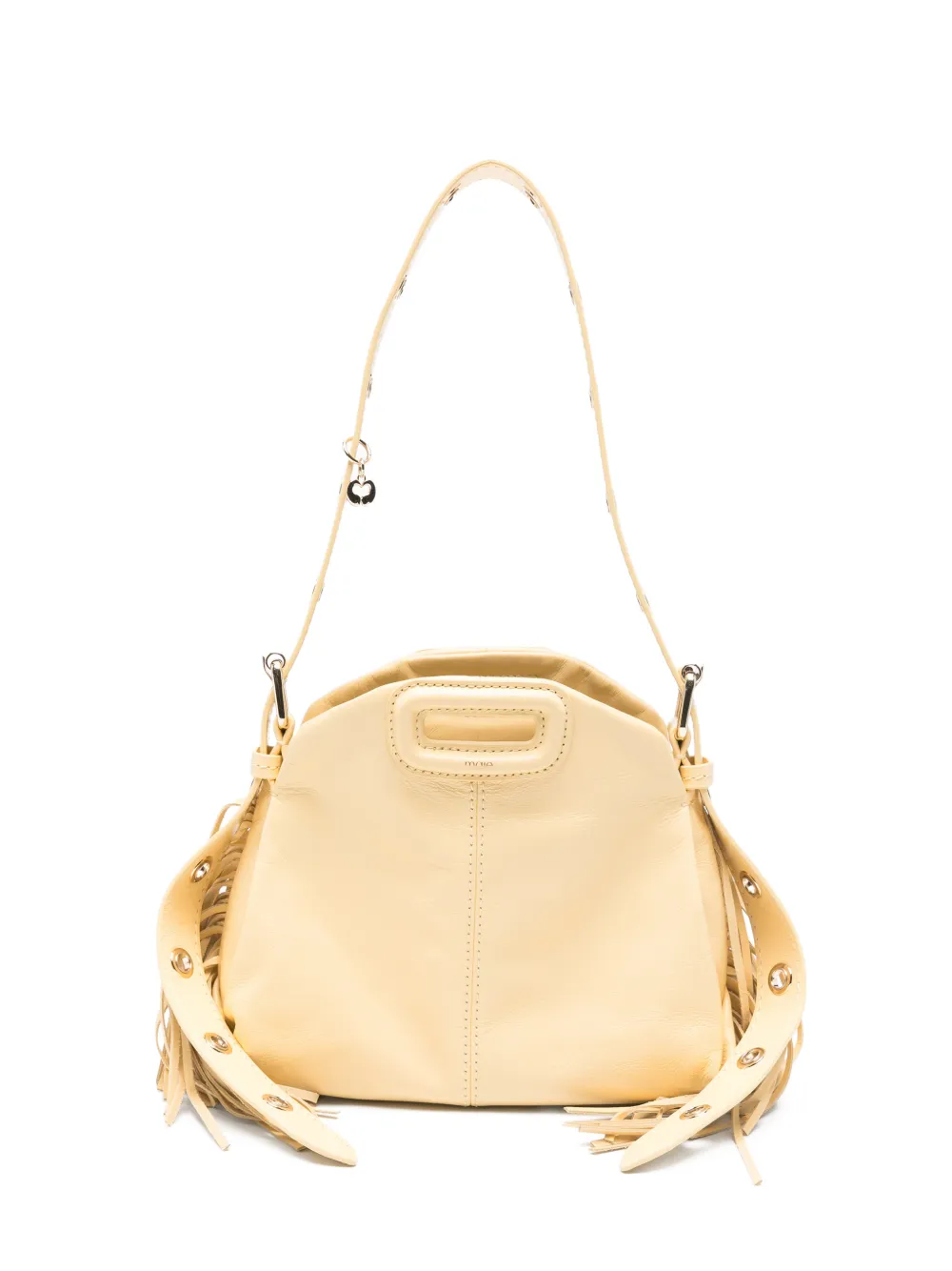 Maje Borsa tote Miss M mini con frange - Giallo