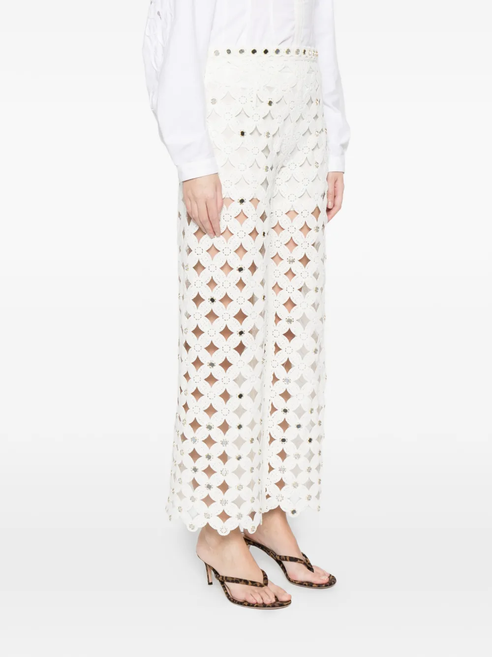 Maje Scalloped Trousers - White 