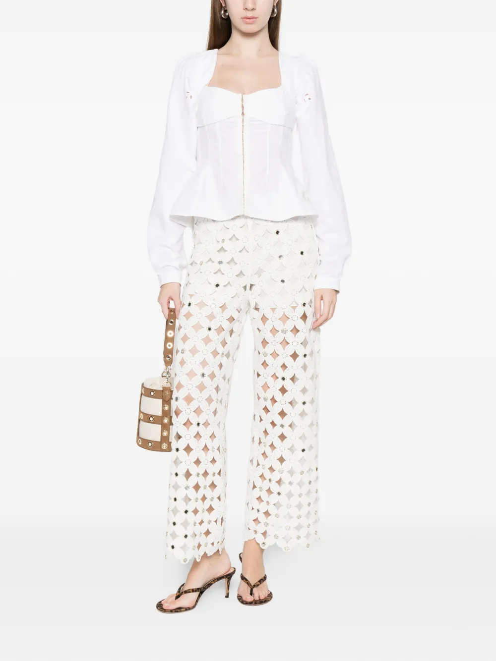  Maje Scalloped Trousers - White 