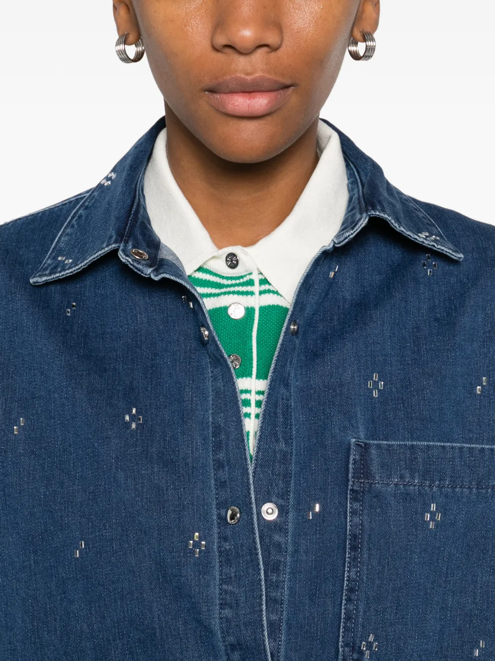 Maje Denim blouse Blauw