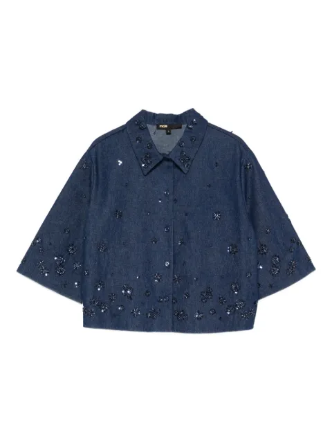 Maje embellished buttoned cotton shirt